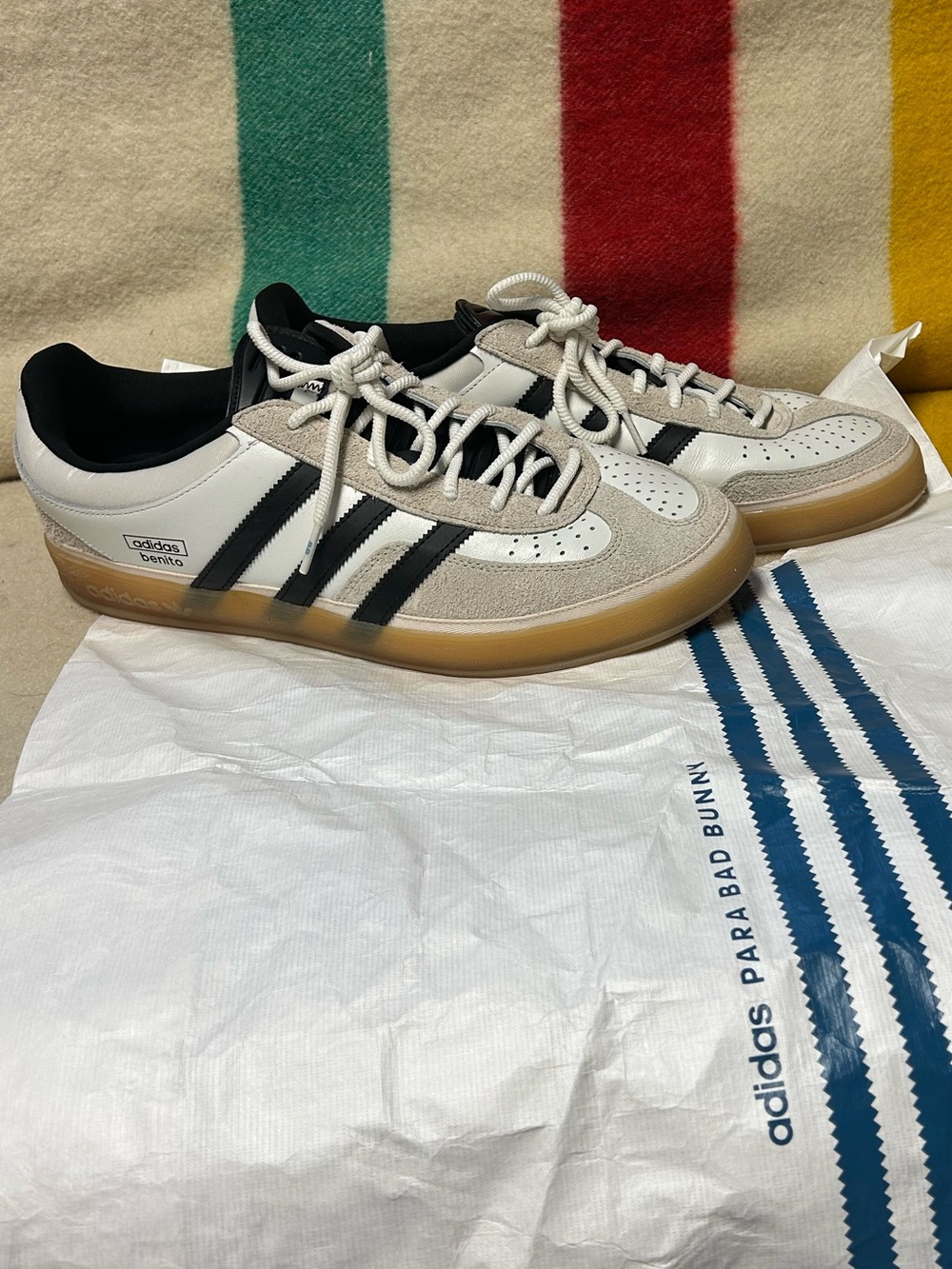 adidas x bad bunny samba  Men’s Sneakers in White with Black Stripes